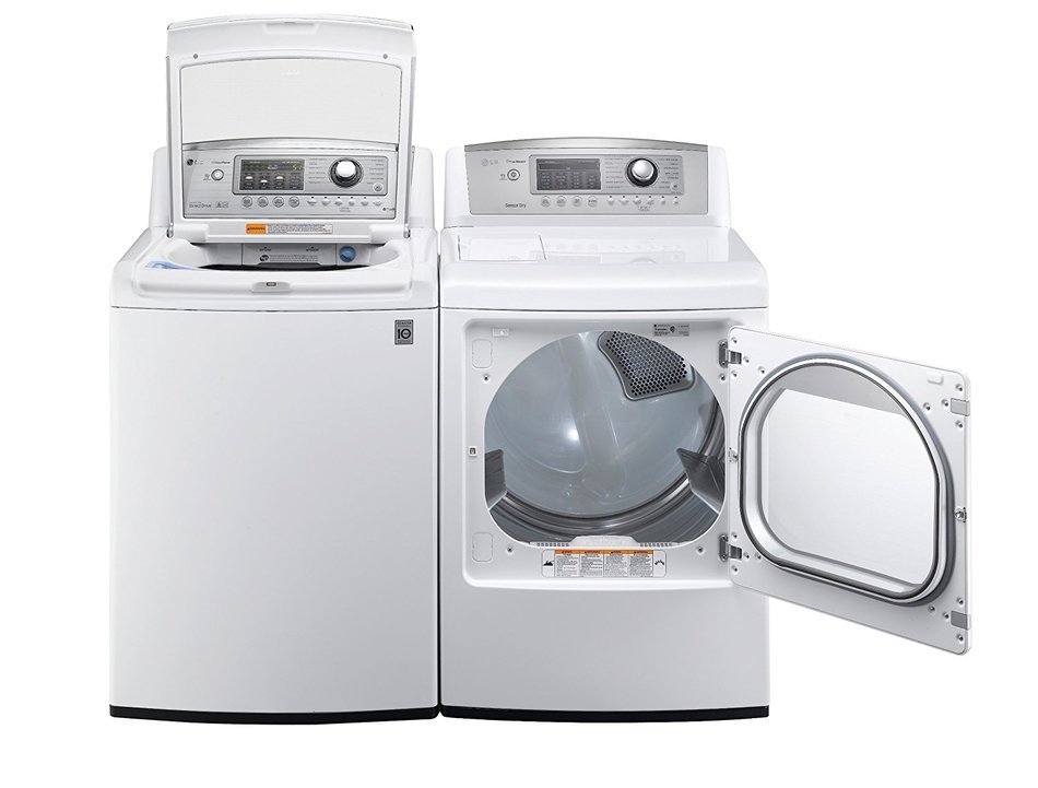 LG H/E Ultra Large Capacity H/E Top Load Laundry Pair with WaveForce Technology WT5070CW DLEX5170W (ELECTRIC Dryer) N4