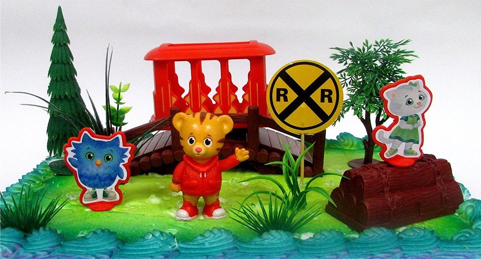 DANIEL TIGER'S NEIGHBORHOOD 10 Piece Birthday CAKE Topper Set, Featuring Daniel Tiger, Katerina Kitty Cat and...
