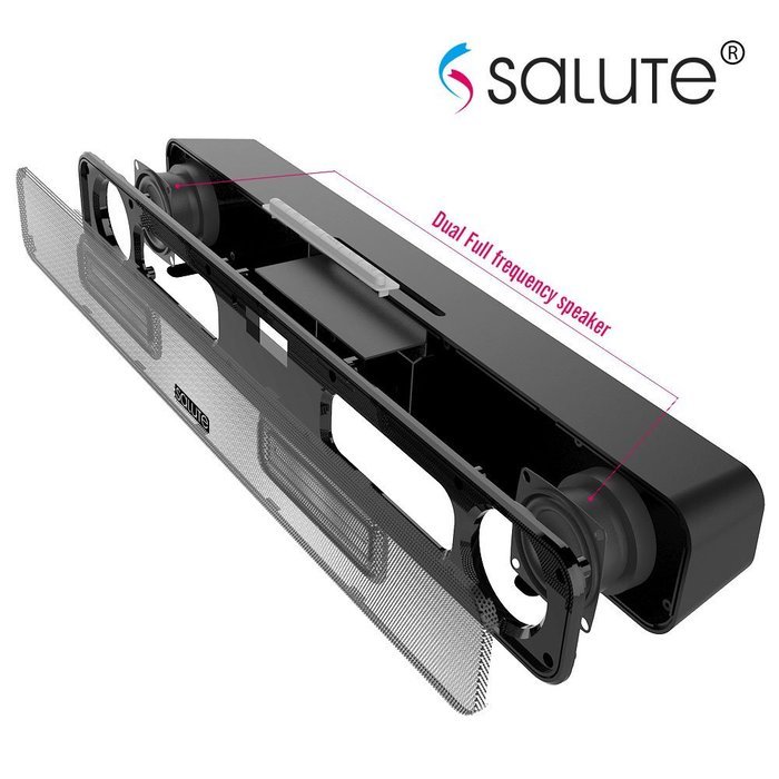 Salute 18-Inch 2.0 Channel Wireless Stereo Bluetooth Mini Sound Bar Speakers with Remote Control , Powerful Crystal... N6