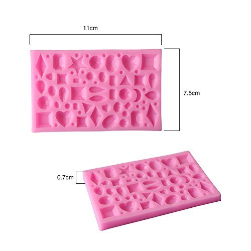 WYD Diamond Gems Assorted Shapes Silicone Mold Cupcake Decorating Fondant Mold Chocolate Mold Cake Decorating...