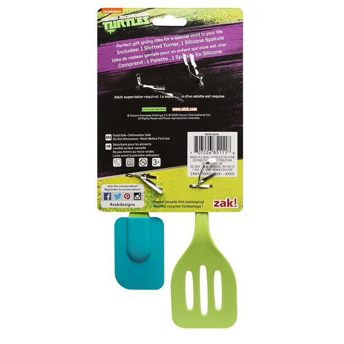 Zak Designs TNTR-S070 Ninja Turtles 2 Piece Kids Baking Set, Decorated