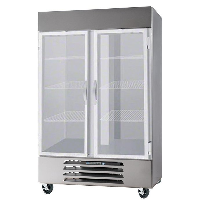 Beverage-Air HBRF49-1-G 52" Horizon Series Two Section Glass Door Dual Temperature Reach-In Refrigerator/Freezer...