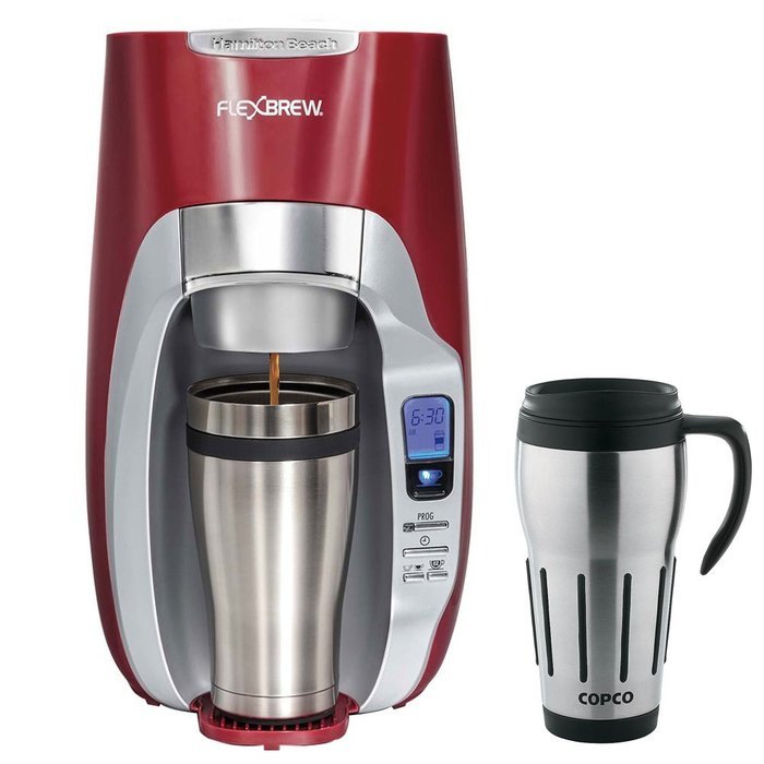 Hamilton Beach FlexBrew Programmable Single Serve Coffeemaker (49994) with Copco 24-Ounce Big Joe Thermal Travel... N5