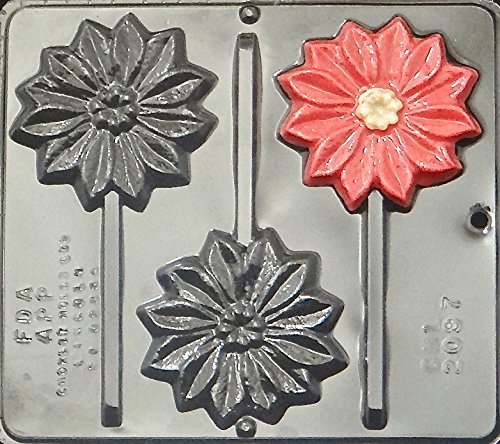 Christmas Poinsettia Flower Lollipop Chocolate Candy Mold Christmas 2097