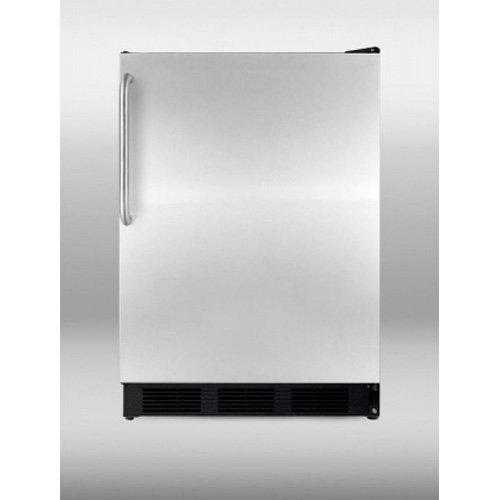 Summit AccuCold FF7B-SSTB 24" 5.5 cu. ft. Commercially Approved Compact Refrigerator with Adjustable Glass Shelves...