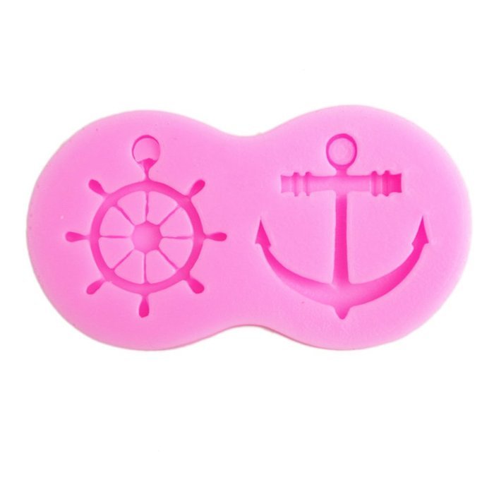 OUMOSI Anchor Boat Thallium Shape Silicone Mold Fondant Cake DIY Mold Pack of 2 (Color Random)