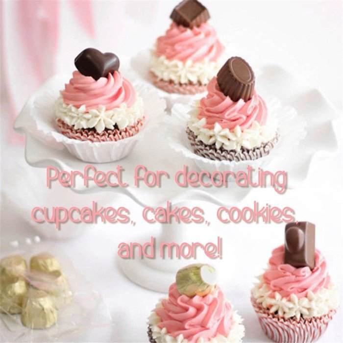 28 pcs Sphere Russian Piping Tips Set - 21 Icing Tips (XXL Size) + FREE 7 Piping Bags (Made in USA) + Tricolor... N3