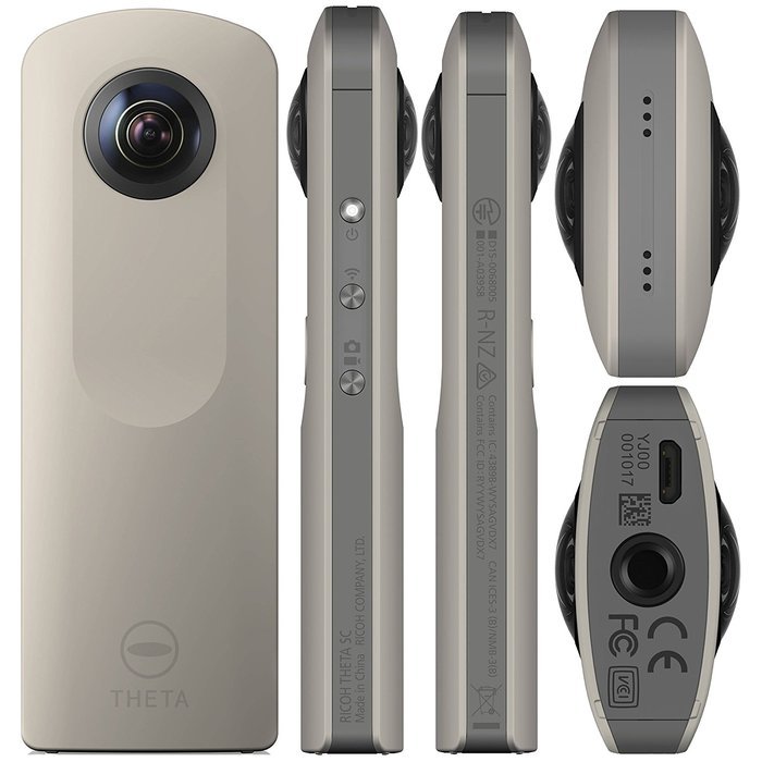 Ricoh Theta SC 360 video and still camera Beige with Focus accessory bundle