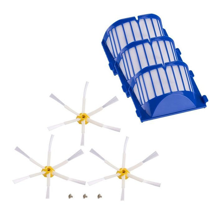 Neutop AeroVac Filter & Side Brush Set for iRobot Roomba 600 Series 610 620 630 650 660, 3-pack