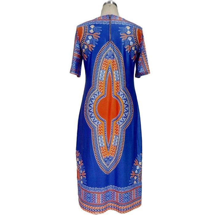 African Print Dress,Morecome Women Fashion Casual Loose Print Dress N5
