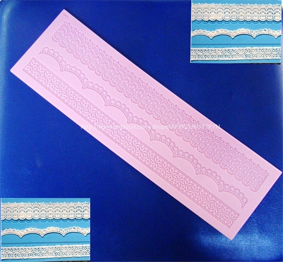 New Big Lace Silicone Mould for Fondant Cake Sugar Paste Cake Decoration 3-line 39.5120.4cm 190g N2