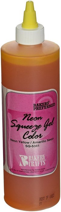 Bakery Crafts Squeeze Gel Food Color, 13.5 oz., Neon Yellow