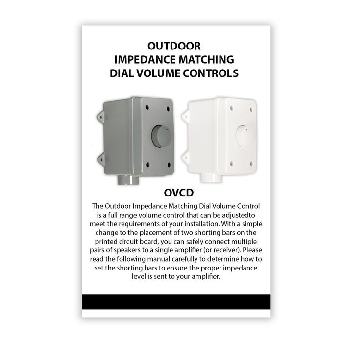 Theater Solutions OVCDW Outdoor Volume Controls White Weatherproof Dial 9 Control Set N3