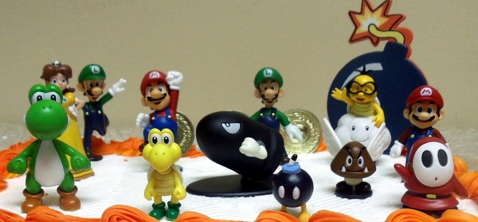 Mario Brothers Birthday Party 22 Piece Mario Birthday Cake Topper Featuring Mario, Luigi, Bullet, Toad, Mushroom...