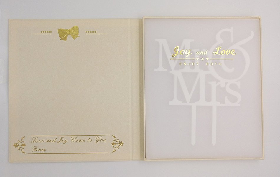 LOVENJOY with Gift Box Mr and Mrs Monogram Wedding Engagement Cake Topper (5.5-inch, Silver Glitter) N2