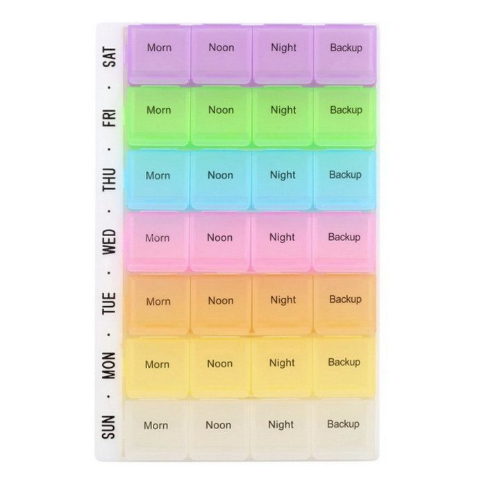 Puraid(TM) 1Set 7 Day Pill Medicine Dispenser Organizer Case with 28 compartments Tablet Box New N6