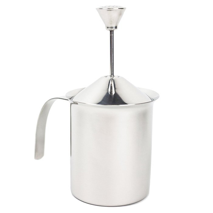 HUJI Double Mesh Stainless Steel Milk Frother Cappuccino Latte Coffee Foam Maker (1, 400 ml) N9