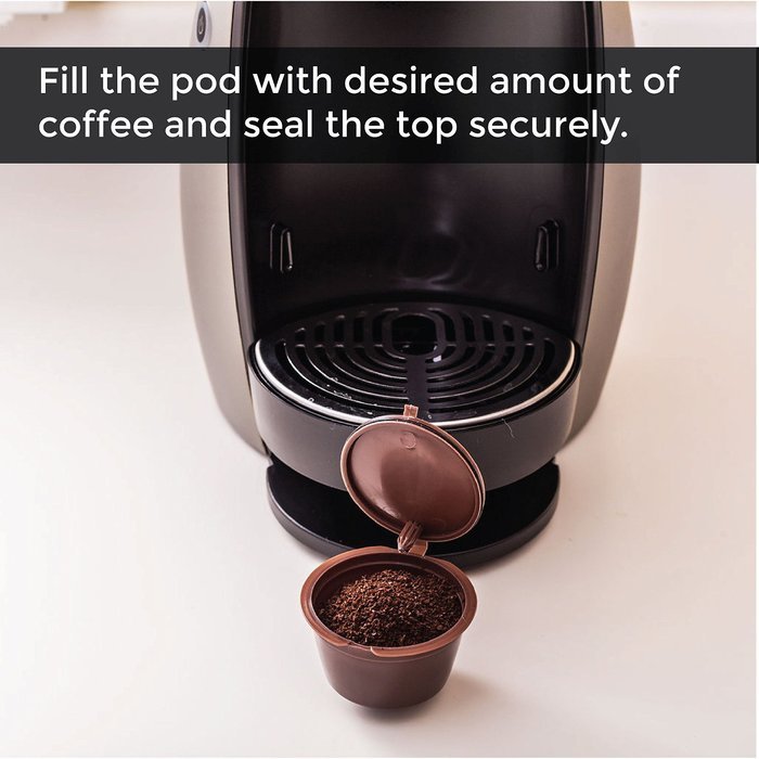 Refillable Nescaf&eacute;&reg; Dolce Gusto Capsule (1-pack with Bonus Coffee Spoon) | Compatible with Mini Me, Genio, Piccolo... N7