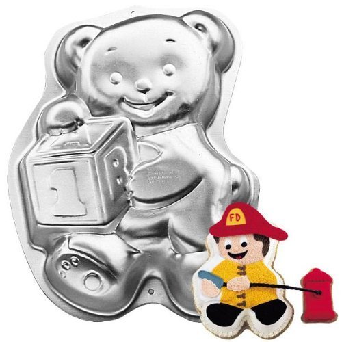 Wilton Cake Pan: Teddy Bear with Block (2105-8257, 1995)