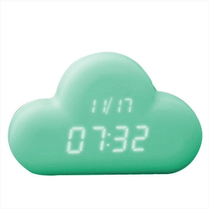 Generic Digital Clock in Cloud Shape Light Gunmetal