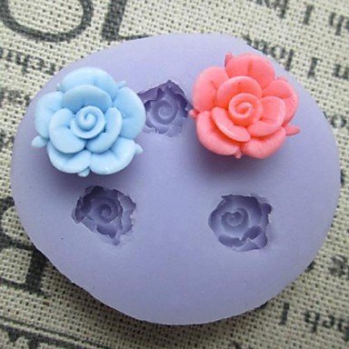 Sher Three Flower Baking Fondant Cake Chocolate Candy Mold,L4.5cmW4.5cmH1cm