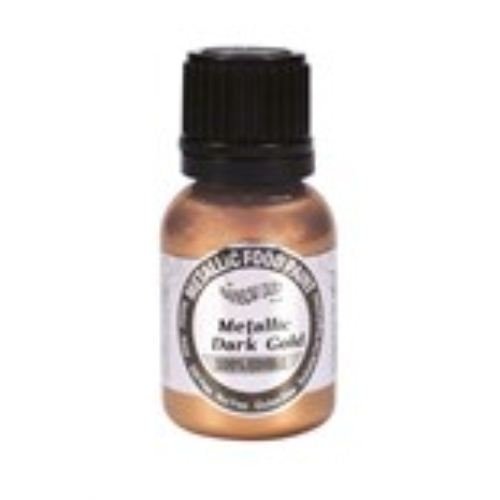 Ready-to-use Metallic Dark Gold 100% Edible Food Paint for Cake and Icing Decoration