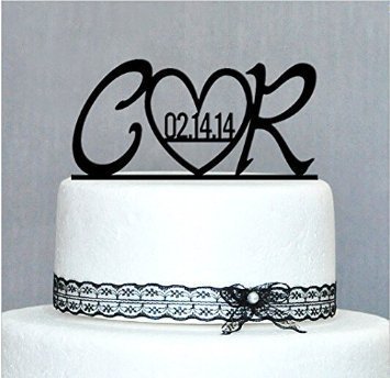 Personalized Custom Mr & Mrs Wedding Cake Topper with Your Last Name Initial Wedding Cake Decor N2