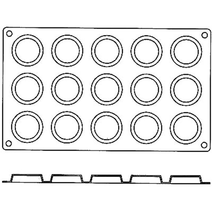 Matfer Bourgeat Silicone Gastroflex Mini Tartlet Baking Mold Orange 257922 N2