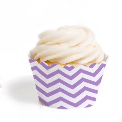 Dress My Cupcake Standard Cupcake Wrappers, Chevron, Orange, Set of 12 N4