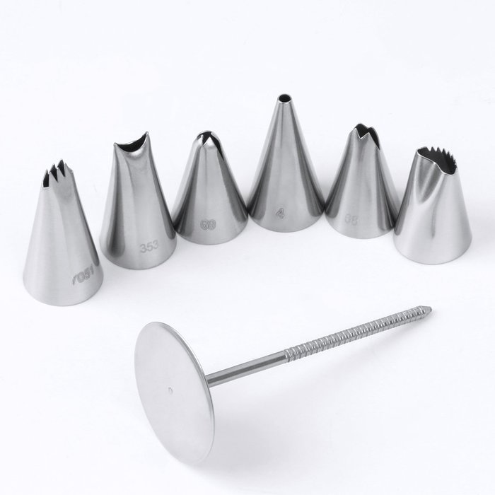 Piping Tips, MCIRCO Cake Decorating Supplies 57-piece Stainless Steel Cookies Cupcake Decorating Kits Frosting... N7