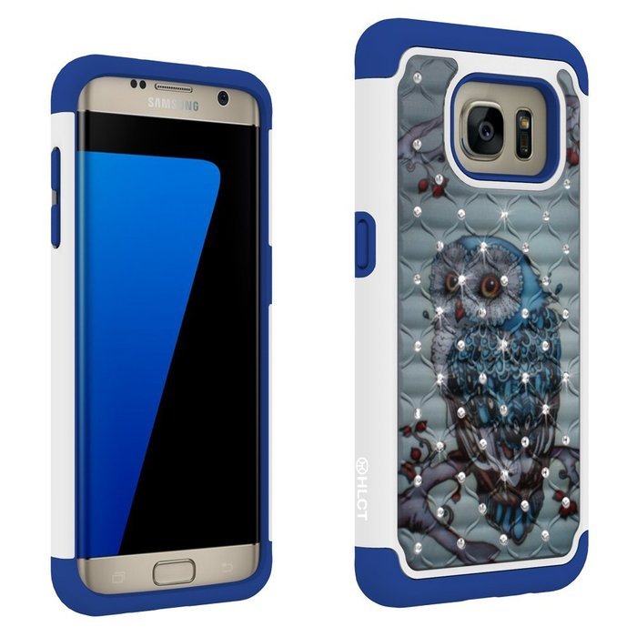 Galaxy S7 Edge Case, HLCT Rugged Shock Proof Dual-Layer Case for Samsung Galaxy S7 Edge (2016) (Green White A) N2
