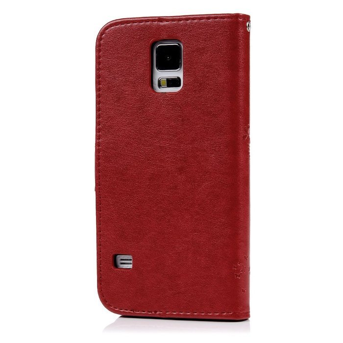 S5 Case,Samsung Galaxy S5 Case (i9600) - Wallet Embossed Flower Tree PU Leather Soft TPU Inner Cover with Magnetic... N6