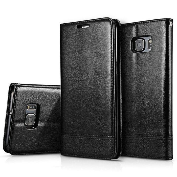 Aroko Wallet Series Samsung Galaxy S7 Edge Case with Flip Cover and S7 edge case Stand (S7 edge case, Blue) N5