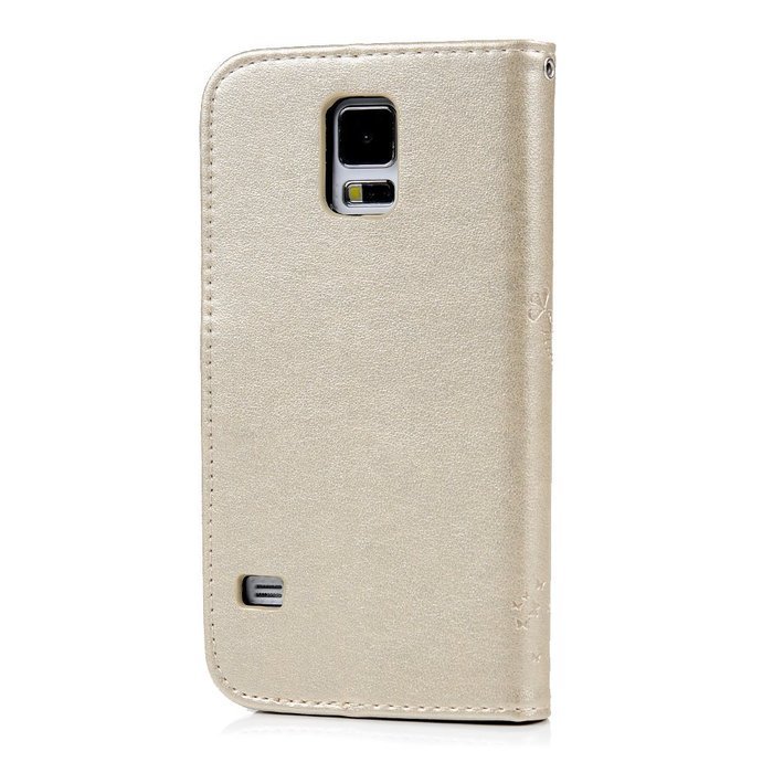 S5 Case,Samsung Galaxy S5 Case (i9600) - Wallet Embossed Flower Tree PU Leather Soft TPU Inner Cover with Magnetic... N10