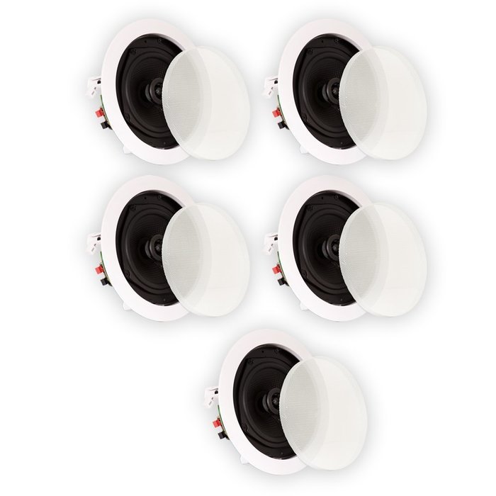 Theater Solutions New 5.25" In Ceiling Home Theater Kevlar 5 Speaker Set 1000 Watts TS50C-5S