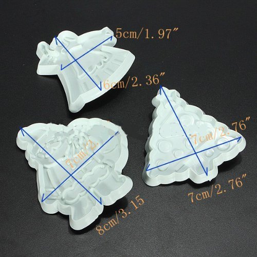 3PCS Christmas Day Plastic Cake Mold N4
