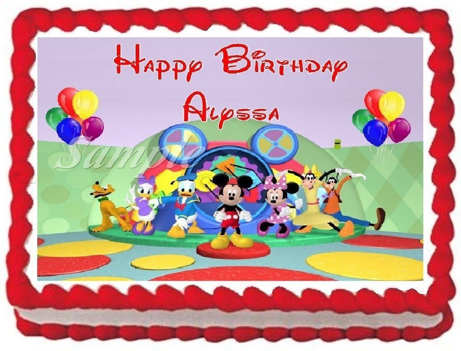 Mickey Mouse Clubhouse Edible Frosting Sheet Cake Topper - 1/4 Sheet