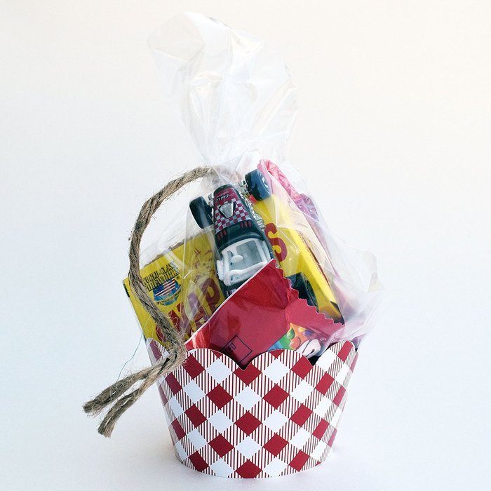 Cupcake Wrappers, Vintage Baby Blue Gingham, Rustic Red Checker, Confetti Couture Party Supplies, 36