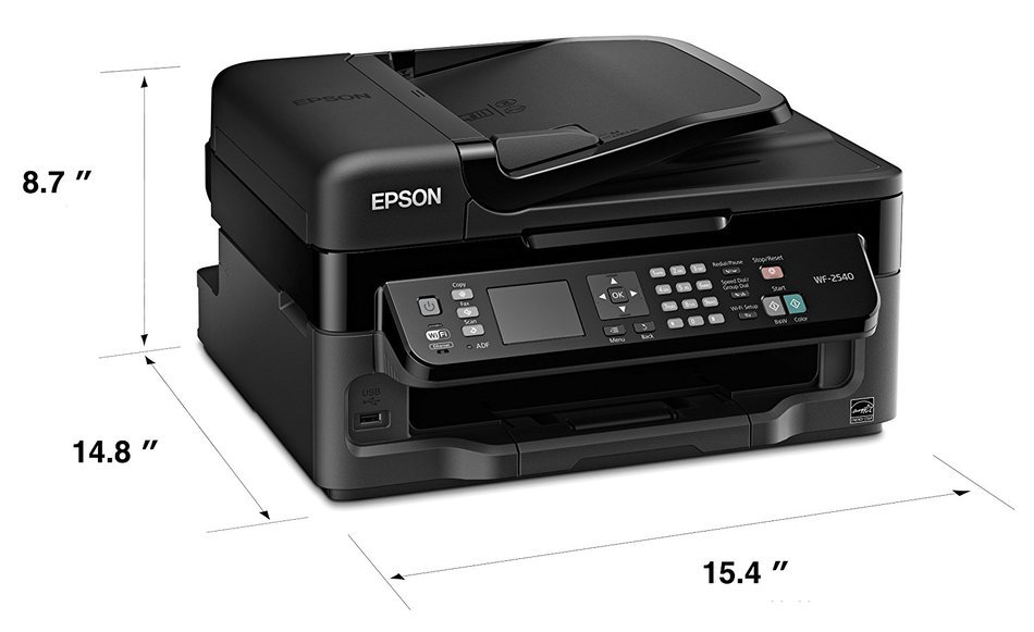Epson WorkForce WF-2540 Wireless Color All-in-One Inkjet Printer with Scanner and Copier - Refurbished N2