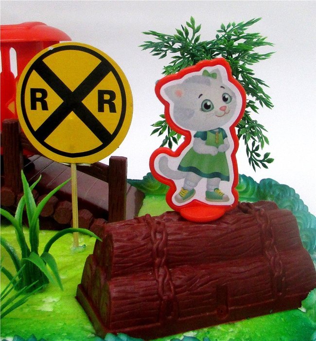DANIEL TIGER'S NEIGHBORHOOD 10 Piece Birthday CAKE Topper Set, Featuring Daniel Tiger, Katerina Kitty Cat and... N3