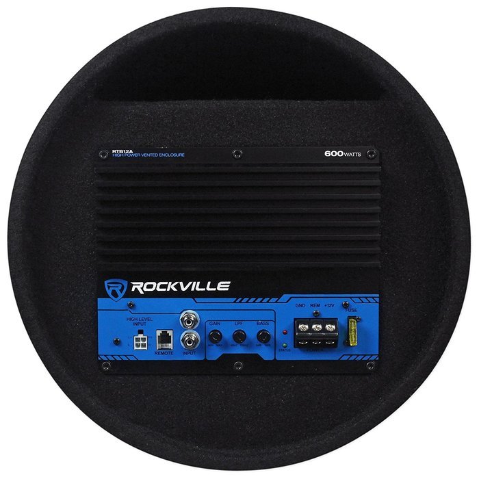 Rockville RTB12A 12" 600w Powered Subwoofer Bass Tube + Bass Remote N2