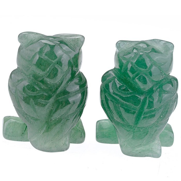 JOVIVI 1pc Natural Carved Gemstones Owl Figurine 1.5'' Room Decoration, with Gift Box (Tiger Eye)