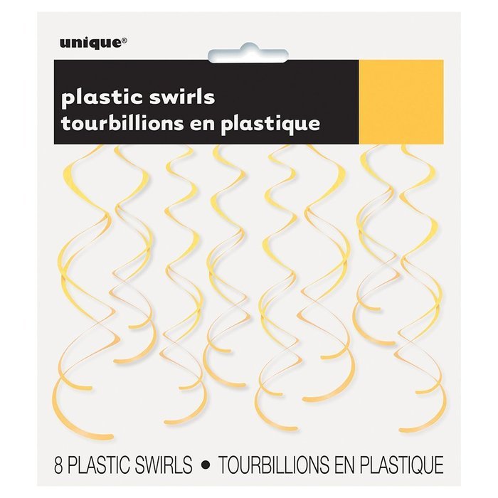 Plastic Hanging Swirl Decorations, 26", Light Blue, 8 Count N5