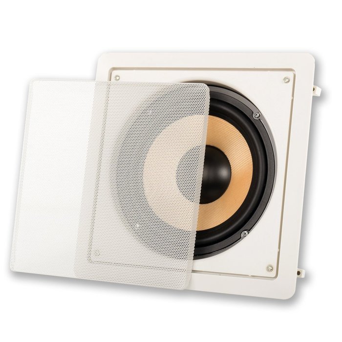 Acoustic Audio HDS8 8-Inch In Wall Kevlar Subwoofer (White)