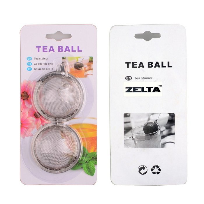 Zelta Premium Stainless Steel 2" Mesh Tea Ball Infusers Filter Strainer Interval Diffuser with Extended Chain,... N4