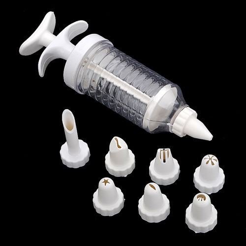 8 Pcs Nozzles Icing Cake Decorating Tool Set Piping Syringe Modelling Tools