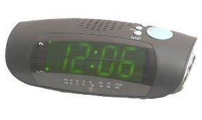 Green LED Alarm Clock With Radio