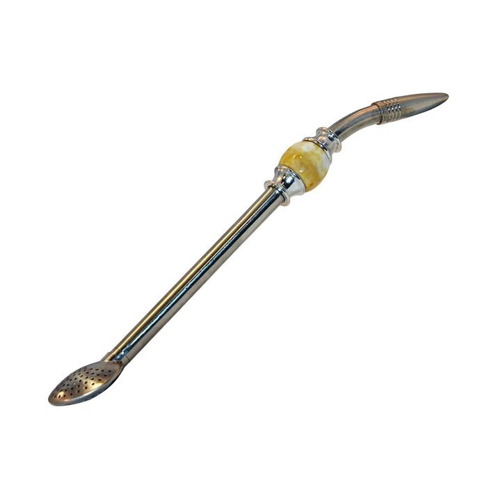 RECHERE Stainless Steel Yerba Mate Tea Bombilla Gourd Drinking Straw Filter Silver (Purple) N3