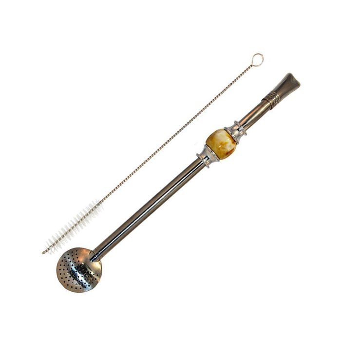 RECHERE Stainless Steel Yerba Mate Tea Bombilla Gourd Drinking Straw Filter Silver (Purple) N4
