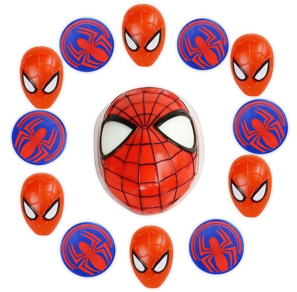 Spiderman Head Cake Topper with Light Up Eyes & 12 Cupcake Rings, DecoPac, Marvel. N5